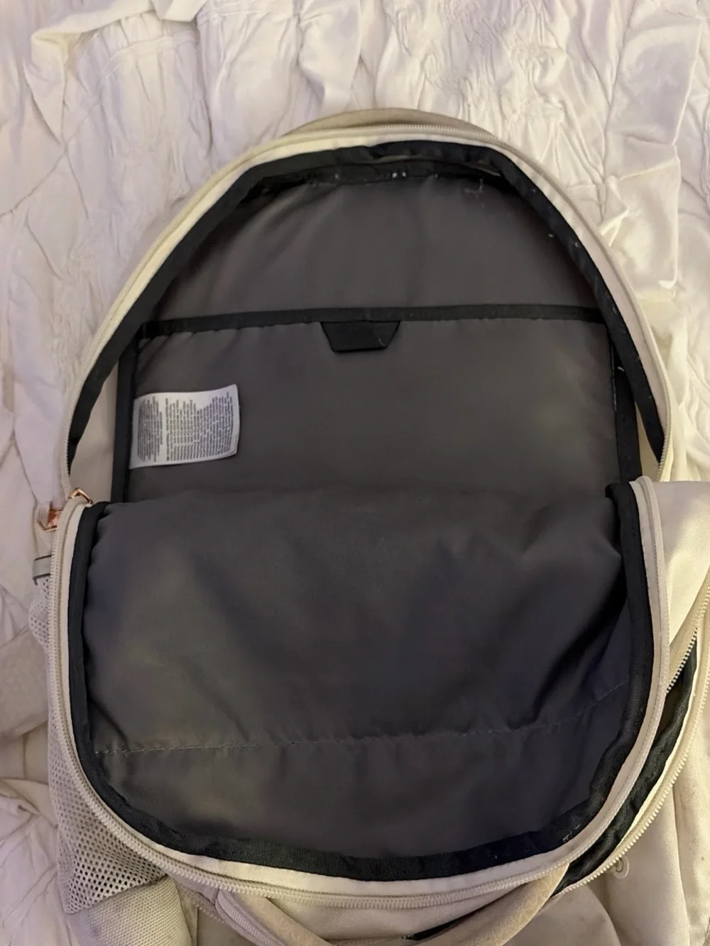 The North Face Jester Lux Backpack - Cream with Rose Gold Accents